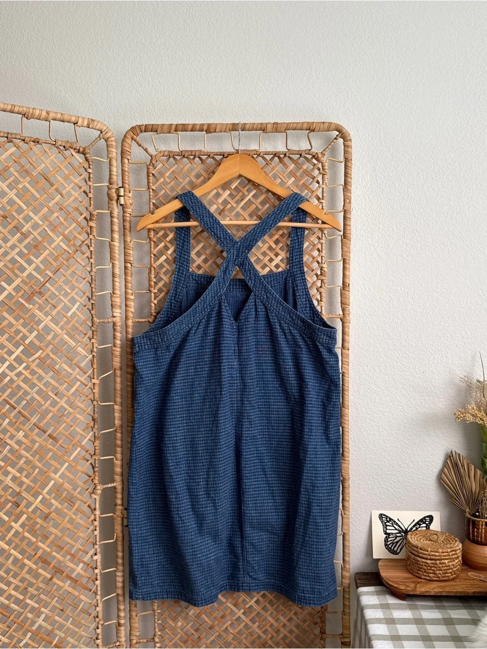 Vintage Crossback Pocket Pinafore Denim Dress - Picture 3 of 3
